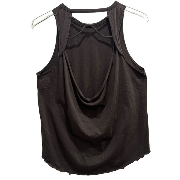 Chaser Vintage Jersey Knotted Drape Back Shirttail Tank Relaxed Medium - Picture 2 of 8